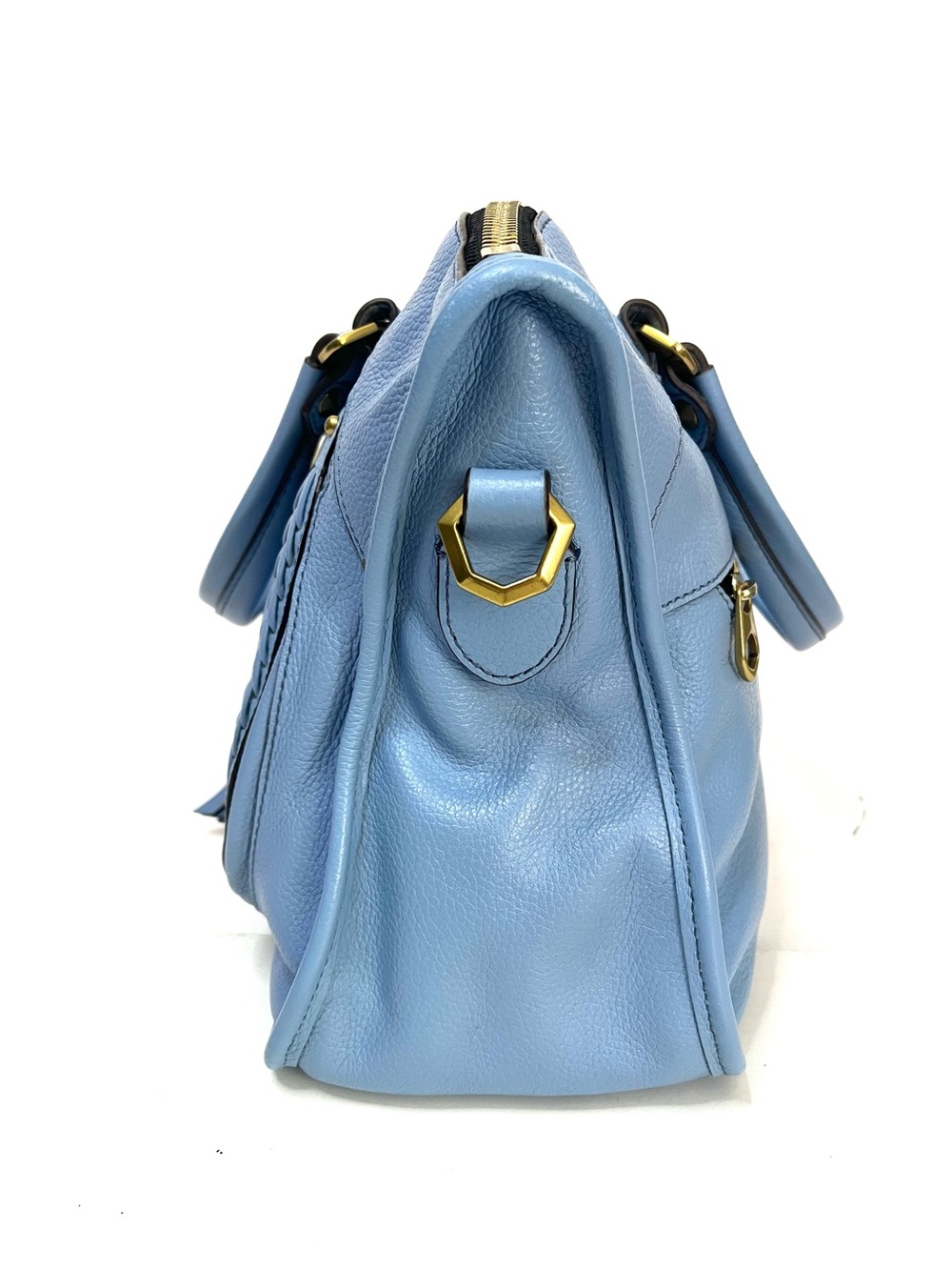 Oryany Sarah Sky Blue Pebbled Leather Satchel - Picture 4 of 11